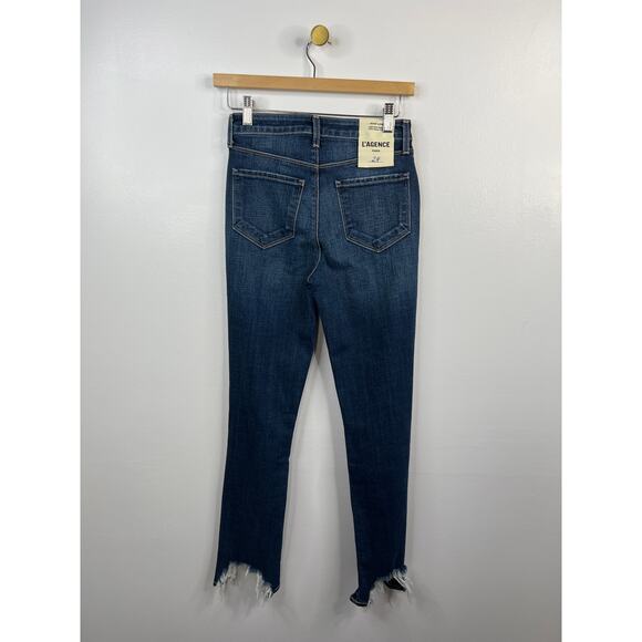 NWT L'Agence High Line High Rise Distresses Skinny Denim Jeans Vintage Destruct - Picture 7 of 8